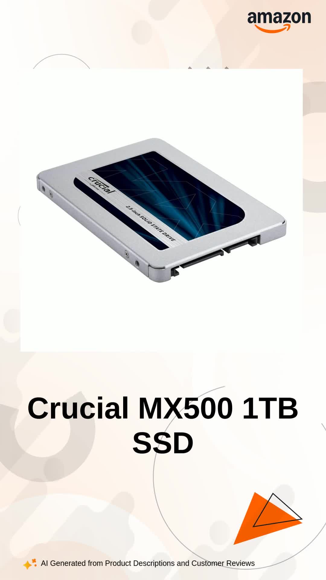 Crucial MX500 1TB 3D NAND SATA 2.5 Inch Internal SSD